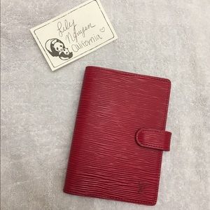 100% Authentic Louis Vuitton Red Epi Agenda PM